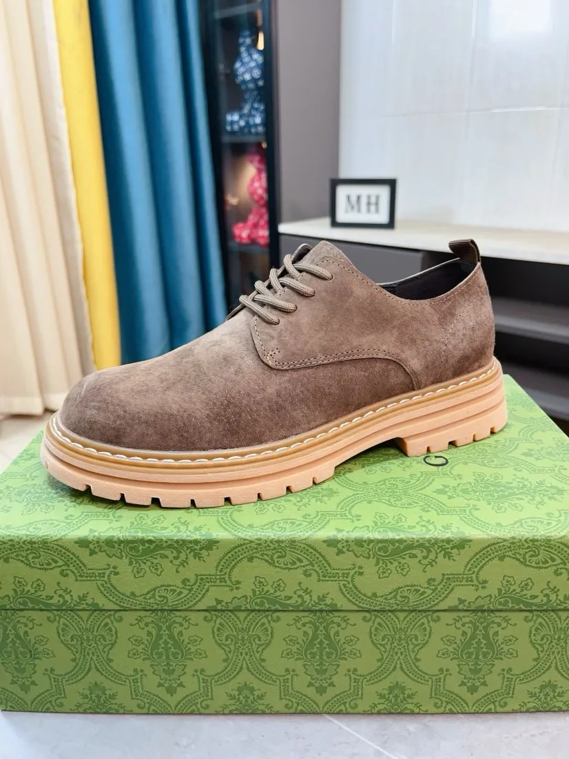 Men's shoes 💰500🌸🌸 (GUCCI) [can be made without label] G's new business boots are full-layer calfskin embossed with classic diamond pattern craftsmanship. They are high-end and classy, ​​versatile and have a full three-dimensional feel. They use raw rubber non-slip outsole. If you look closely, you will be addicted to the leather. You can't extricate yourself ~ the best on the market.          Fabric: Cowhide/Embossed Lining: Cowhide.          Please make a note when placing an order, size: 38-44 (37, 45, 46 can be customized and cannot be returned or exchanged)